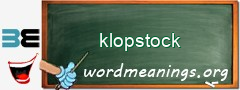 WordMeaning blackboard for klopstock